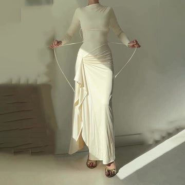 Women's Clothing Autumn 2024 New Fashion Sexy Slim Slim Open Skirt Hottie Dress